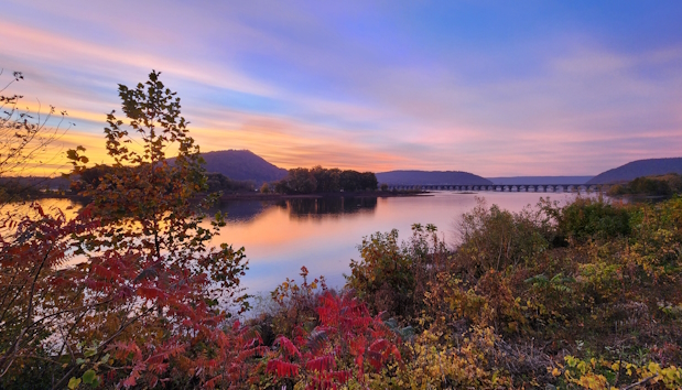 Rockville Bridge Fall Sunset