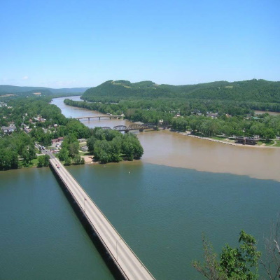 Confluence of Susquehanna River and West Branch Susquehanna River at Northumberland, Pennsylvania