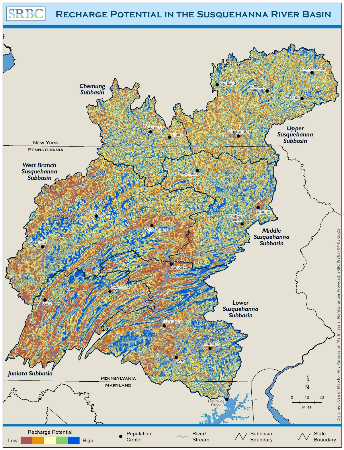 Recharge Potential in the Susquehanna River Basin