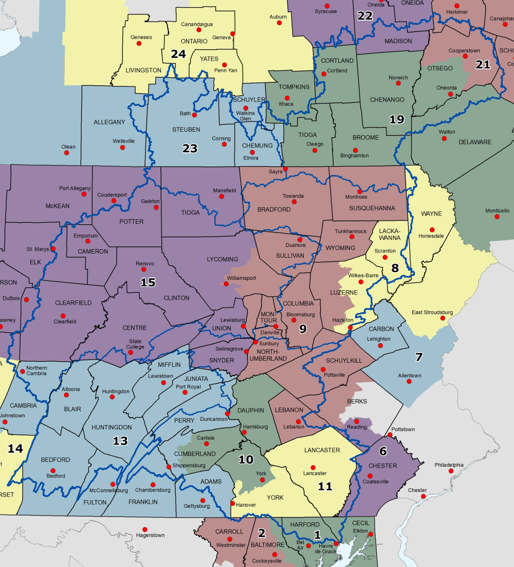 Congressional Districts of the Susquehanna River Basin