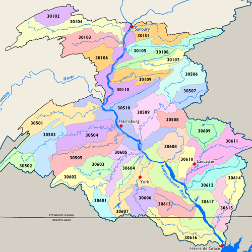 Lower Susquehanna subbasin HUC 10 watershed thumbnail