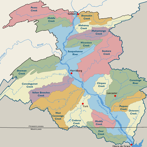 Lower Susquehanna subbasin major watersheds thumbnail