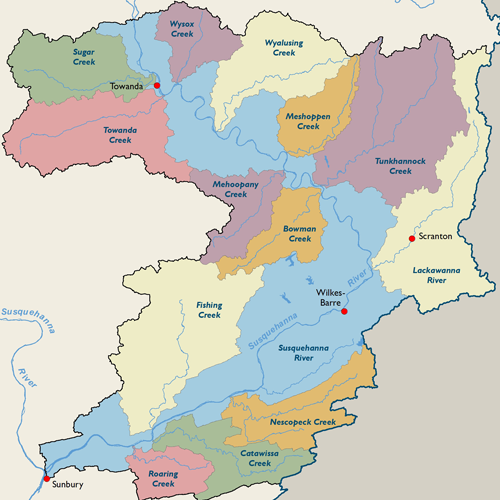 Middle Susquehanna subbasin major watersheds thumbnail