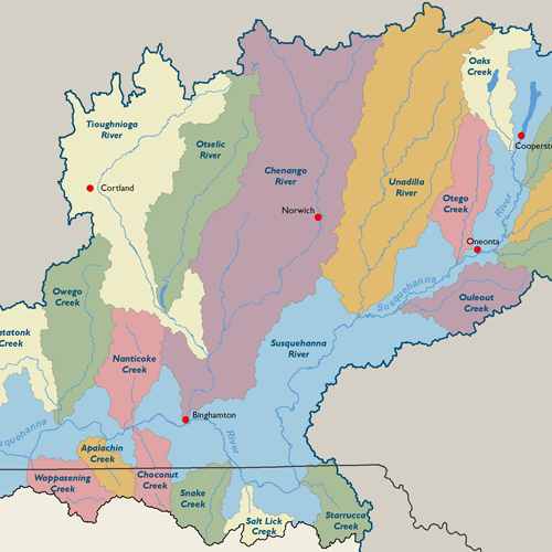 Upper Susquehanna subbasin major watersheds thumbnail