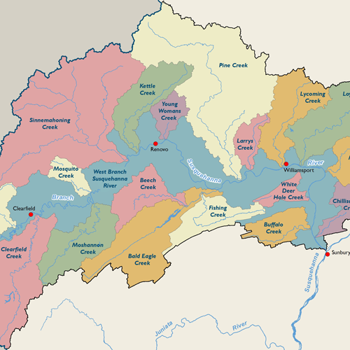 West Branch Susquehanna subbasin major watersheds thumbnail