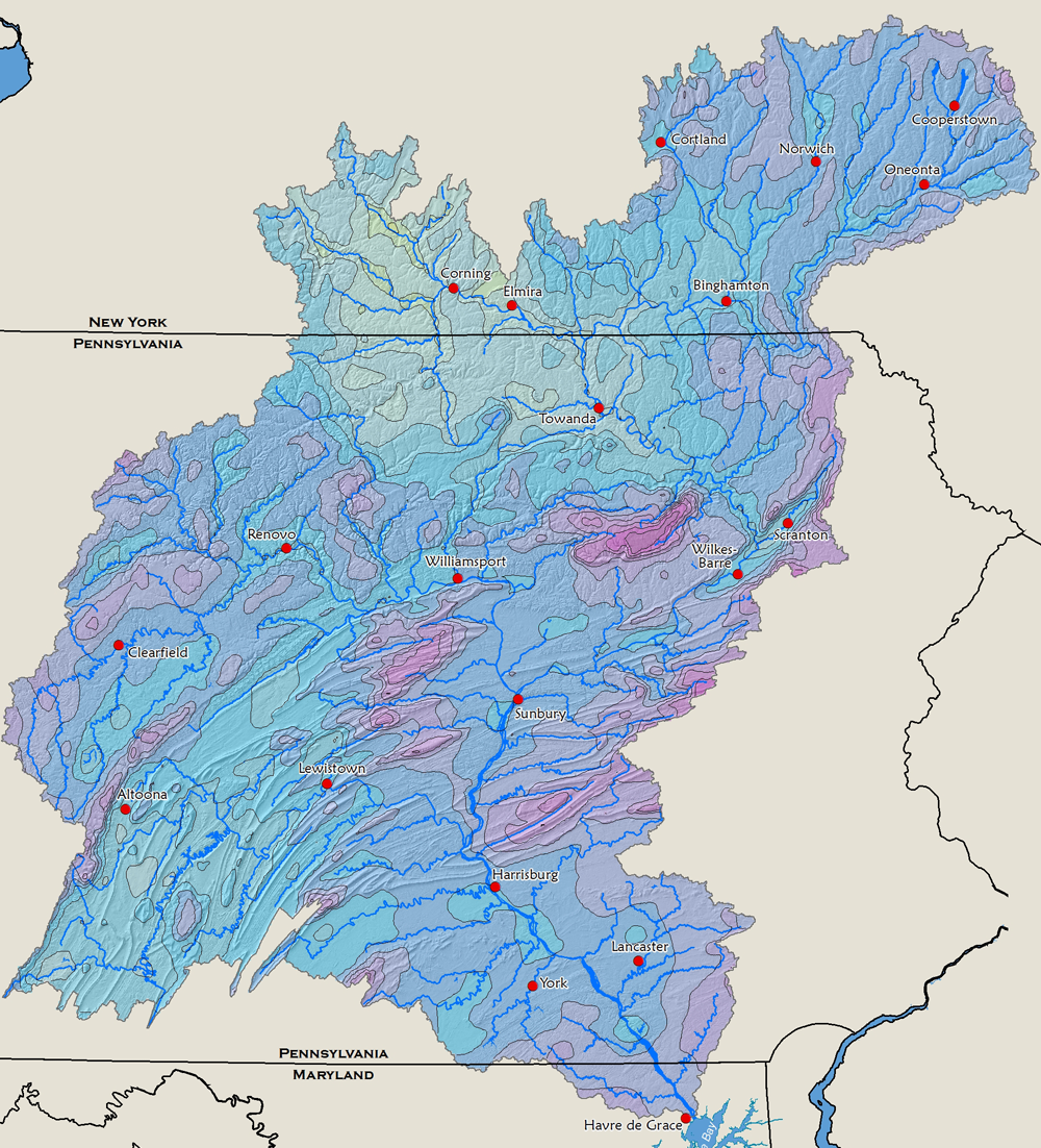 30-Year Average Precipitation for the Susquehanna River Basin