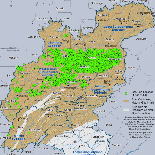 ABR Locations in the Susquehanna River Basin